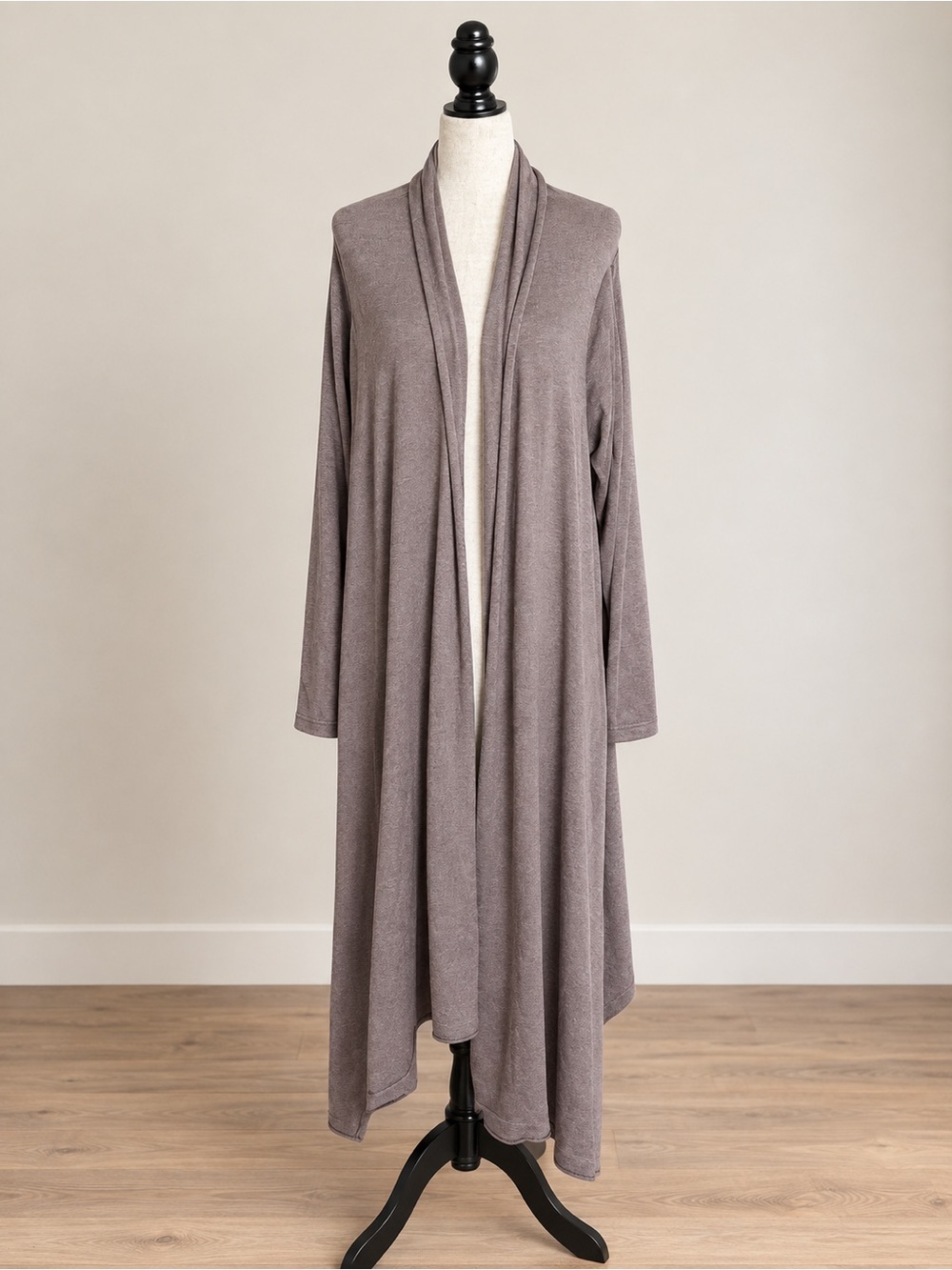 DKNY Taupe Silk/Cashmere Blend Wrap Cardigan M/L